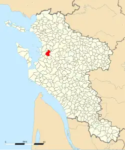 Carte de la commune de Rochefort au sein de la Charente-Maritime