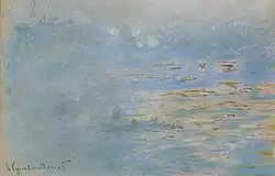 "Charing Cross Bridge, effet de soleil dans la brume" (1900 ou 1901) pastel de Claude Monet (W P86)