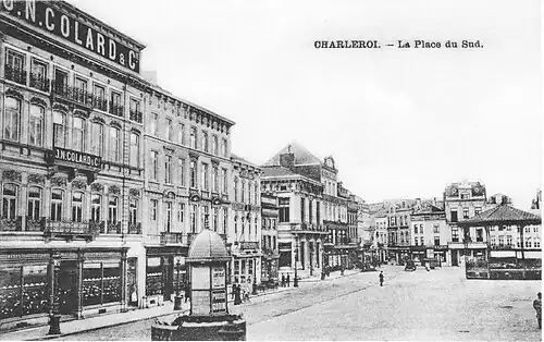 La place vers 1900, vue vers le sud-ouest.