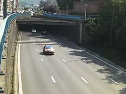 Sortie du tunnel de la Paix.