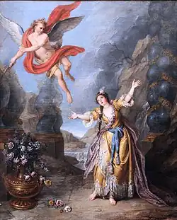 Psyché abandonnée par l'Amour, original de Coypel ayant servi de modèle pour la tapisserie du même nom, 1748, palais des Beaux-Arts de Lille, sur le thème de Psyché de Molière.