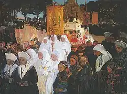 Jour de Fête-Dieu à Plougastel (Charles Cottet, vers 1900, musée Crozatier, Le Puy-en-Velay).