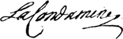 signature de Charles Marie de La Condamine