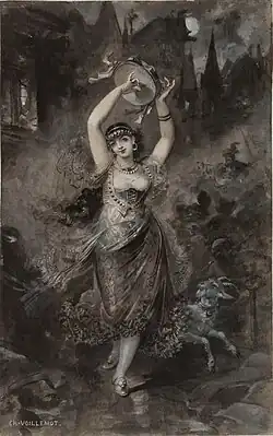 La Esmeralda dansant (vers 1882), lavis et gouache, Saint-Pierre-Port, Hauteville House.