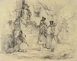 Des soldats demandant le logis à un habitant.