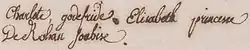 Signature de Charlotte de Rohan-Soubise