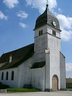 Le clocher comtois de l'église Saint-Grégoire-le-Grand.