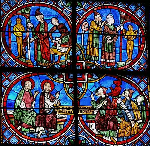 Baie 1Histoire de saint Simon et de saint Jude.