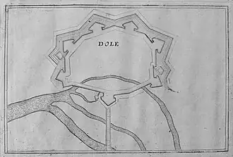 Plan des fortifications de Dole (Jura), attribuable à C. Chastillon