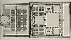 Plan du château et des jardins.