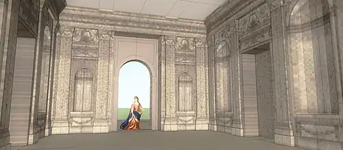 Schéma du Vestibule du château détruit de Pont-sur-Seine, XVIIe siècle.