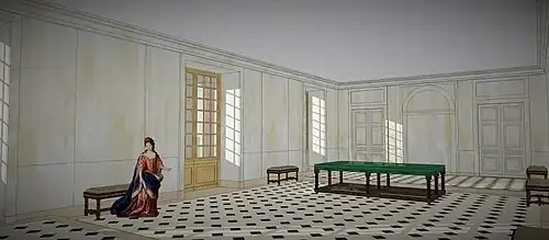 Schéma du Vestibule du château de Sceaux, servant de salon du billard, 1683.