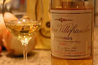 Un verre de Sauternes.