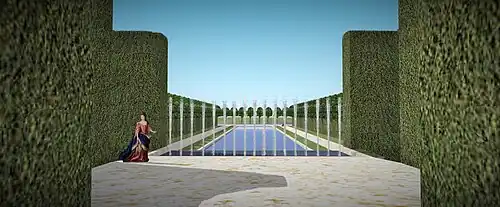 Schéma depuis l'entrée du bosquet du canal des 17 jets, XVIIe siècle