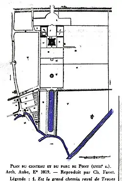 Plan du château et son parc.