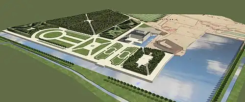 Schéma du château du Blanc Mesnil au XVIIIe&nbsp;siècle