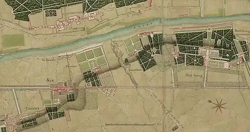 Détail de l'Atlas Trudaine, avec le parc de Fromont, milieu du XVIIIe&nbsp;siècle.