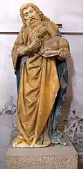 Statue du XVe&nbsp;siècle, église de Châteauneuf-en-Auxois (Côte-d'Or, France).