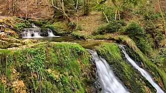 Petites cascades sur le ruisseau de la Source Bleue.