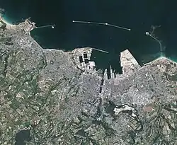 Vue aérienne orthophotographique de la rade