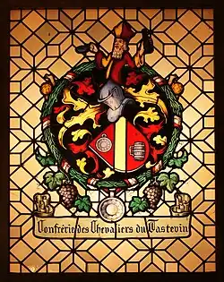 Vitrail des armoiries de la confrérie