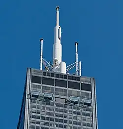 Vue sur les caissons du skydeck.