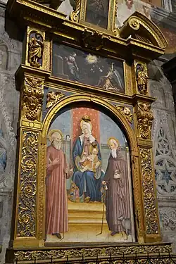 « Marie entre les saints Jules de Novare et Antoine le Grand », seconde moitié du XVe siècle.