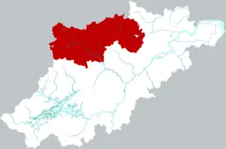 Localisation de arrondissement de Lín'ān