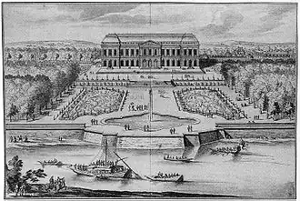 Le château de Choisy dans son premier état, vers 1685. Dessin de Pérelle.