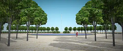 Vue sur le grand bassin d'Orly, au bout du parc, près du Vertugadin, 1690.