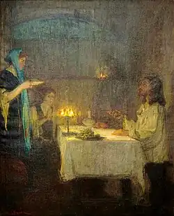 Christ at the home of Mary and Martha (en), Henry Ossawa Tanner.