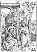 Albrecht Dürer, gravure sur bois, 29,5 × 21,1 cm, de la série sur la Vie de la Vierge (v.&nbsp;1507).