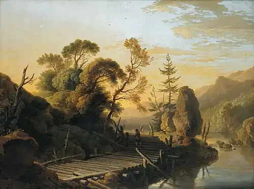 Paysage avec un barrage à billettes, 1744, Brunswick, musée Herzog Anton Ulrich.