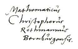 signature de Christoph Rothmann