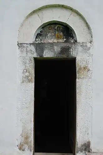 Détail du porche d'entrée.