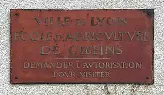 Plaque Ville de Lyon.
