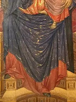 Vierge en majesté de Santa Trinita. Détail. Cimabue, vers 1290-1300. Galerie des Offices.