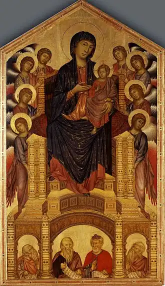 Vierge en Majesté de Santa Trìnita, Florence. Cimabue, 1290-1300,, Galerie des Offices.