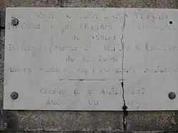 Plaque commémorative.