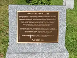 Cimetière Saint-James à Trois-Rivières.