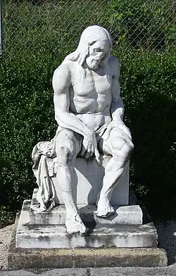 Homme assis, cimetière de Saint-Ferjeux.