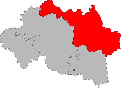 Carte de la première circonscription de l'Allier de 1958 à 1986