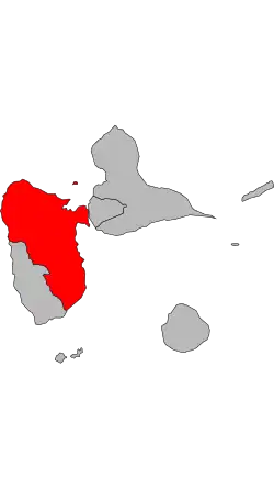 Carte de la troisième circonscription de la Guadeloupe de 1986 à 2012
