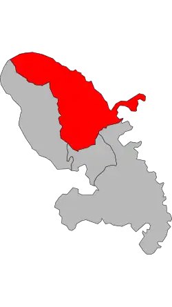 Carte de la première circonscription de la Martinique de 1986 à 2012