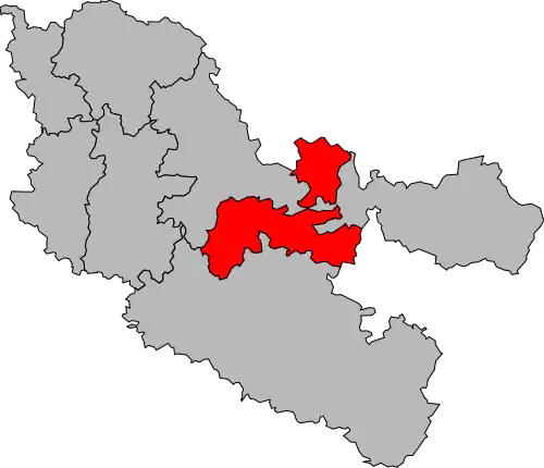 Carte de la sixième circonscription de la Moselle de 1958 à 1986