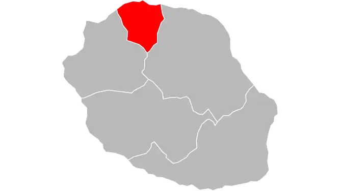 Carte de la première circonscription de La Réunion de 1988 à 2012