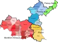 Cantons et communes de la 12e&nbsp;circonscription législative des Yvelines en 2012.