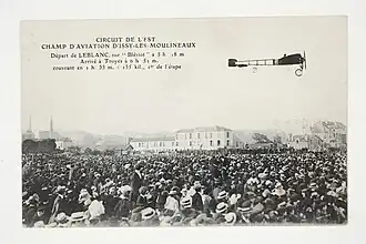 Champ d'Aviation d'Issy-les-Moulineaux, Départ d'Alfred Leblanc sur Blériot XI.