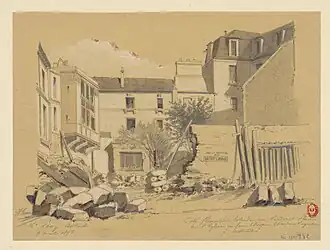 La même maison en 1893 (dessin de Jules-Adolphe Chauvet).