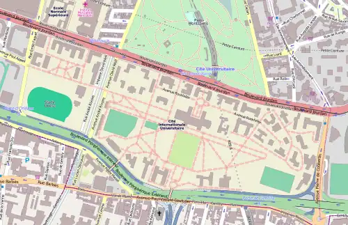 Plan de la Cité internationale universitaire 2011.